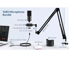 Fifine Technology FIFINE T683 Juodas (Juodas) Kondensatorinio Mikrofono Komplektas