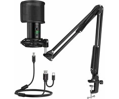 Fifine Technology FIFINE T683 Juodas (Juodas) Kondensatorinio Mikrofono Komplektas