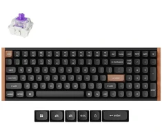 Keychron K4 HE Wireless (K4H-F1) - US išdėstymas - Hot-Swappable Gateron Magnetic Nebula - Carbon Juodas (Juoda) Magnetinė Belaidė Žaidimų Klaviatūra