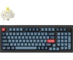 Keychron V5 Max Wireless (V5M-D4) - US išdėstymas - Hot-Swappable Gateron Jupiter Banana - Carbon Juodas (Juoda) Mechaninė Belaidė Žaidimų Klaviatūra