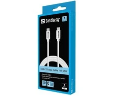 SANDBERG USB-C Charge Cable 65W Kabelis | Baltas, 1 m