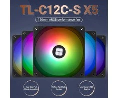 Thermalright TL-C12C-S X5 PWM ARGB Juodas 5vnt. (120mm) (Juodi) Ventiliatoriai