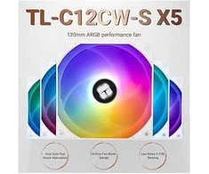 Thermalright TL-C12CW-S X5 PWM ARGB Baltas 5vnt. (120mm) (Balti) Ventiliatoriai