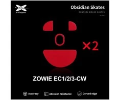 X-Raypad Obsidian Skates BenQ Zowie EC1-CW &amp; EC2-CW &amp; EC3-CW Raudona 2 vnt. (Raudoni) Pakaitiniai Pelė Feet