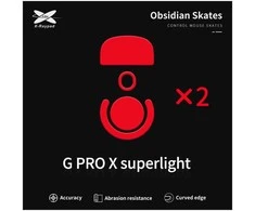 X-Raypad Obsidian Skates Logitech G Pro X Superlight Raudona 2 vnt. (Raudoni) Pakaitiniai Pelė Feet