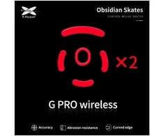 X-Raypad Obsidian Skates Logitech G Pro Raudona 2 vnt. (Raudoni) Pakaitiniai Pelė Feet