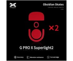 X-Raypad Obsidian Skates Logitech G Pro X Superlight 2 Raudona 2 vnt. (Raudoni) Pakaitiniai Pelė Feet