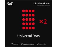 X-Raypad Obsidian Skates Universal Dots Raudona 40 vnt. (⌀6.5 x 0.8 mm) (Raudoni) Pakaitiniai Pelė Feet