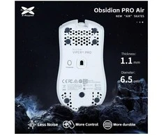 X-Raypad Obsidian Pro Air Skates Universal Dots Pilkas 40 vnt. (⌀6.5 x 1.1 mm) (Pilki) Pakaitiniai Pelė Feet