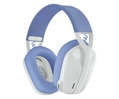 Žaidimų ausinės Logitech G435 Lightspeed, baltos/alyvų spalvos