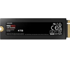 Kietasis diskas SSD SAMSUNG 990 PRO with Heatsink, 4TB, M.2, PCIe Gen4, NVMe, TLC, Rašymo greitis 6900 MBytes/sec, Skaitymo greitis 7450 MBytes/sec, TBW 2400 TB, MTBF 1500000 hours, MZ-V9P4T0CW