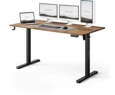 Rašomasis stalas SENSE7 NOJO LIGHT, tamsiai rudos ir juodos spalvos, 140×70 cm