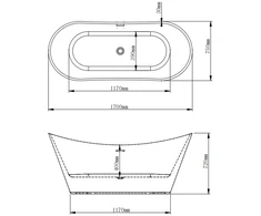 Akrilinė vonia LIBRA 206 balta/juoda