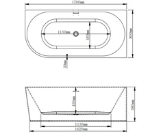 Akrilinė vonia NOVA 208 170 cm balta dešinė