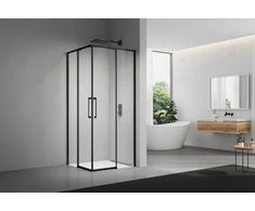 Dušo kabina ELEGANCE 90x90 juoda/skaidri be pado