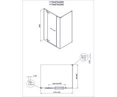 Dušo kabina PRESTIGE 120x90 chrom/pilka be pado