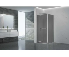Dušo kabina PRESTIGE 90x90 chrom/pilka be pado