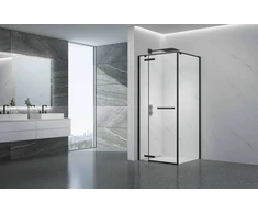 Dušo kabina PRESTIGE 90x90 juoda/skaidri be pado