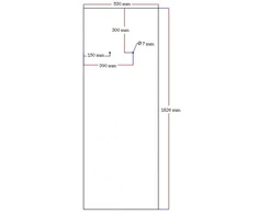 Dušo kabinos galinis stiklas juodas veidrodinis 530x1826 mm 5.33