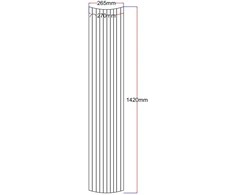 Dušo kabinos šoninis stiklas lenktas 265x1420 (270 mm) skaidrus dekoras 4.34.
