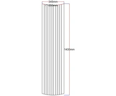 Dušo kabinos šoninis stiklas lenktas 345x1435 (350 mm) skaidrus dekoras 4.36.