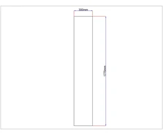 Dušo kabinos šoninis stiklas tiesus 300x1775 skaidrus 3.82.