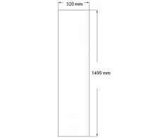 Dušo kabinos šoninis stiklas tiesus 320x1495 mm šinšil 8.10
