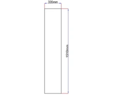 Dušo kabinos šoninis stiklas tiesus 335x1510 pilkas 7.5.