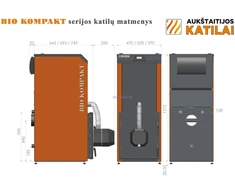 Granulinis katilas BIO KOMPAKT 10kW, su KIPI ROT POWER D16 degikliu su 120L talpa