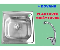 IŠPARDAVIMAS! Nerūdijančio plieno plautuvė 877 uždedama su sifonu DOVANA maišytuvas virtuvinis A2208