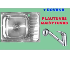 IŠPARDAVIMAS! Nerūdijančio plieno plautuvė 927 kairė/dešinė uždedama su sifonu DOVANA maišytuvas virtuvinis A2210