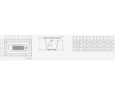 Ketinė vonia COMFORT NEW 150x70x46