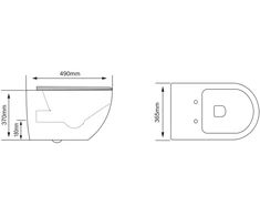 Klozetas pakabinamas FOCUS NERO 391C RIMLESS