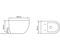Klozetas pakabinamas NIVA 305A RIMLESS