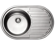 Nerūdijančio plieno plautuvė 7108 0.6 mm su sifonu