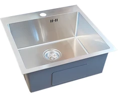 Nerūdijančio plieno plautuvė D5050H SATIN su sifonu