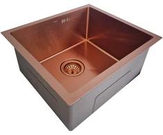 Nerūdijančio plieno plautuvė D5151HC BRONZE su sifonu