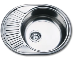 Nerūdijančio plieno plautuvė D5745P 0.8 mm universali su sifonu
