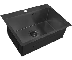 Nerūdijančio plieno plautuvė D6045HB Juodas su sifonu