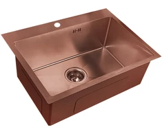 Nerūdijančio plieno plautuvė D6045HC COPPERY su sifonu