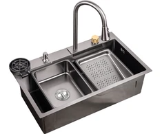 Nerūdijančio plieno plautuvė D7546H SATIN (virtuvės plautuvės komplektas)