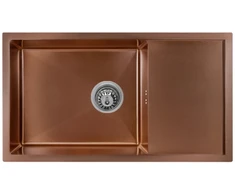 Nerūdijančio plieno plautuvė D7844H BRONZE su sifonu