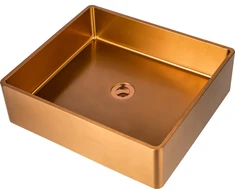 Nerūdijančio plieno plautuvė S4837HYB bronze 1.2 mm padedama ant stalviršio