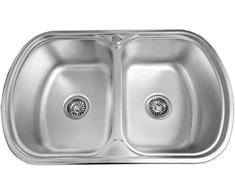 Nerūdijančio plieno plautuvė S7749P 770x490 0.8 DEKOR su sifonu