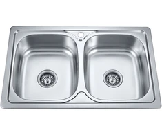 Nerūdijančio plieno plautuvė S8050PB su sifonu 0.8 mm