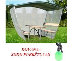 Pavėsinė Nevada 2m (uždengtas stogas, šonai ir galas) DOVANA Sodo purkštuvas