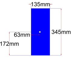 Stikliukas stalčiui 135x345 mm mėlynas