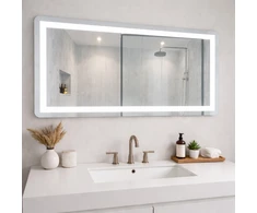 Veidrodis FS612 LED IŠMANUS su funkcija nuo rasojimo, laikrodžiu ir termometru