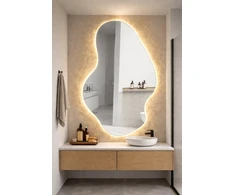Veidrodis LUMINA LED IŠMANUS 60x100 su funkcija nuo rasojimo, laikrodžiu ir termometru