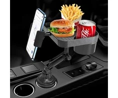 Automobilinis kelioninis staliukas, maisto padėklas, puodelis, telefonas, anglies XL